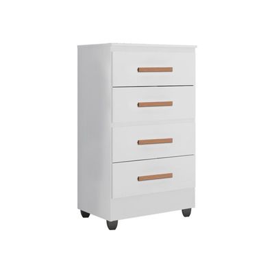 Guarda Roupa Casal Capela Com Cômoda 4 Gavetas Lite Branco Brilho - Móveis Leão
