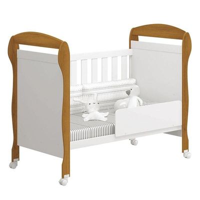 Berço Americano Danny Branco Acetinado Savana Reller E Cômoda Infantil Americana Branco Hp E Colchão Ortobom - Henn.