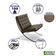 Poltrona Premium Barcelona Com Puff Base Cromada Marrom