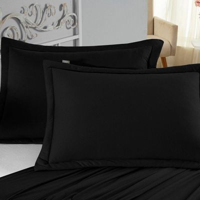Porta Travesseiro Matelado Nobre 1 Peça Malha 100% Algodão - Preto