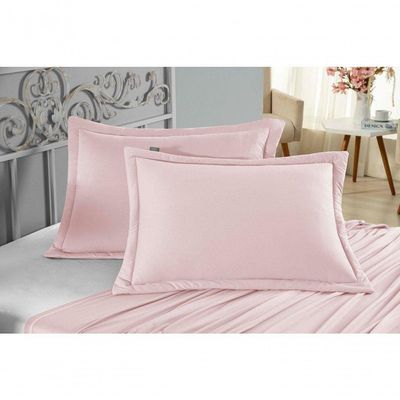 Porta Travesseiro Matelado Nobre 1 Peça Malha 100% Algodão - Rosa