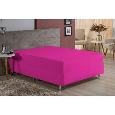 Lençol Com Elástico Solteiro Nobre 1 Peça Luva De Box 55cm De Altura Malha 100% Algodão - Pink