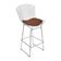 Kit 6 Banquetas Bistrô Bertoia Cromada D60 Com Assento Sintético Marrom