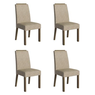 Kit 4 Cadeiras De Jantar 4255 Com Espaldar Rustic-imperial Madesa