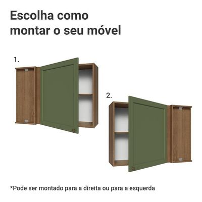 Armário Aéreo De Canto 1 Porta Vik Madesa Rustic/verde