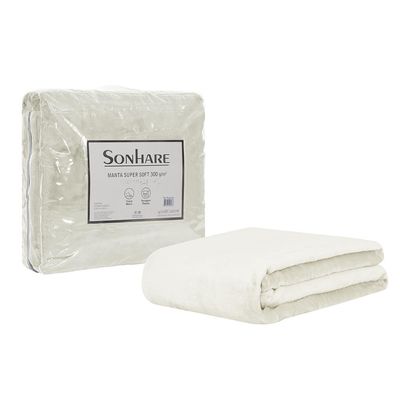 Cobertor Manta Super Soft 300g Casal 1,80mx2,20m Off-White Sonhare