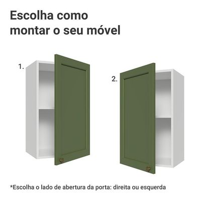Armário Aéreo 40 Cm 1 Porta Branco/verde Vik Madesa Branco/verde