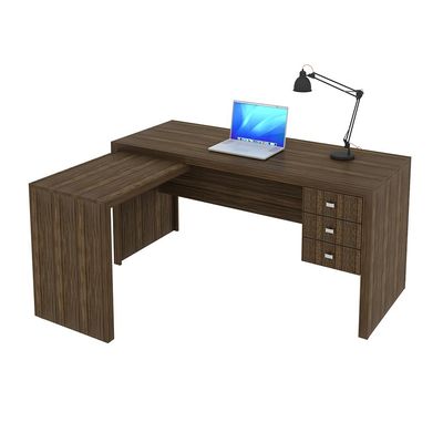 Mesa para Escritório Home Office ME4106 MDP Nogal - Gran Belo