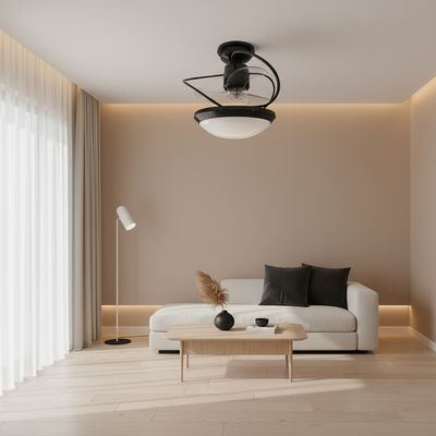 Ventilador de Teto Treviso Preto Bali Chave Parede Bivolt