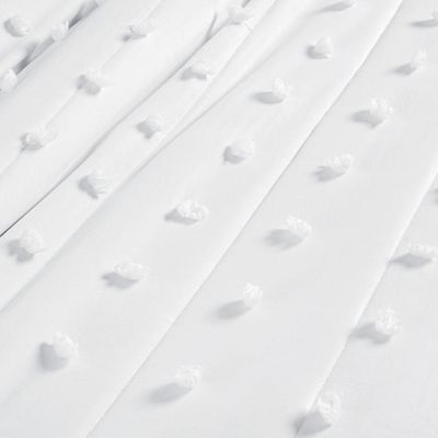 Kit Cobre Leito Colcha Sofist Queen 3 Peças MicroPercal 300 Fios Detalhado Bolinhas - Branco