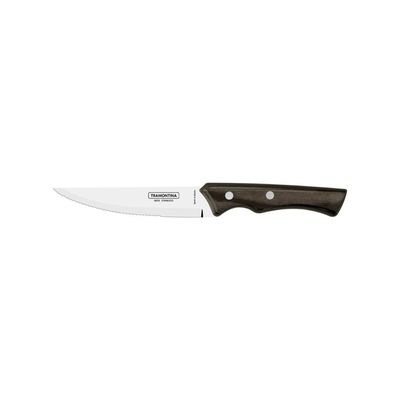 Faca para Churrasco Jumbo Tramontina com Lâmina em Aço Inox e Cabo em Madeira Tratada Polywood Castanho 5 polegada