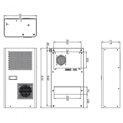 Ar Condicionado Industrial Para Painel Elétrico Indoor - 300W 220V Monofásico IP54 Gica 032