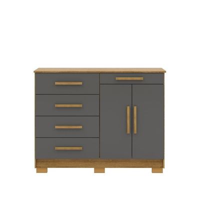 Cômoda 5 Gavetas Com Sapateira 2 Portas Nature Alasca