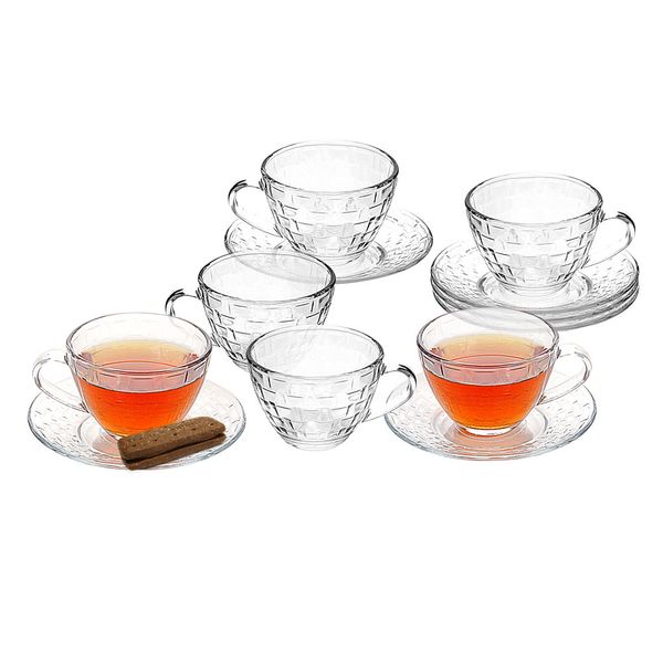 Conjunto de Xícaras Cazza Picnic em Vidro 290ml 6 Peças Conjunto de Xícaras Cazza Picnic em Vidro 290ml 6 Peças