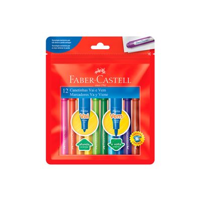 Hidrocor Faber-Castell Vai e Vem com 12 Cores