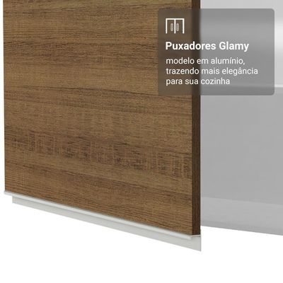 Armário Aéreo 100 Cm 1 Porta Basculante Br Glamy Madesa Branco/rustic