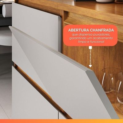 Armário De Cozinha Completa 4 Portas 4 Gavetas Lais Madeirado/fendi Madeirado / Fendi