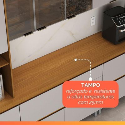 Armário De Cozinha Completa 4 Portas 4 Gavetas Lais Madeirado/fendi Madeirado / Fendi