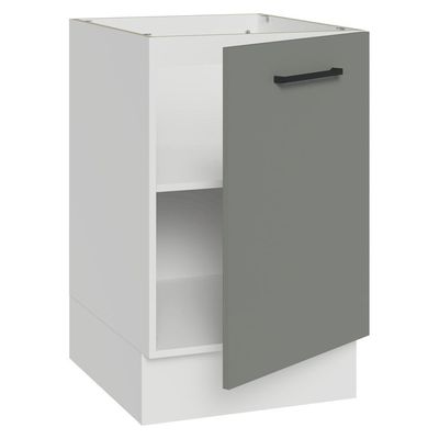 Balcão De Cozinha 50cm 1 Porta (sem Tampo) Bc Agata Madesa Branco/cinza