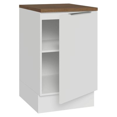 Balcão De Cozinha 50cm 1 Porta Bbr Stella Madesa Branco/rustic