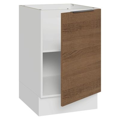 Balcão De Cozinha 50cm 1 Porta (sem Tampo) Br Stella Madesa Branco/rustic