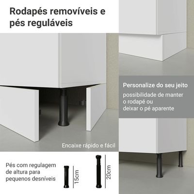 Balcão De Cozinha 50cm 1 Porta Bbr Glamy Madesa Branco/rustic