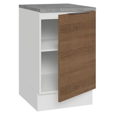 Balcão De Cozinha 50cm 1 Porta Br Stella Madesa Branco/rustic
