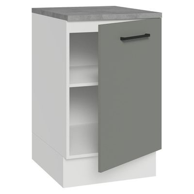 Balcão De Cozinha 50cm 1 Porta Branco/cinza Agata Madesa Branco/cinza