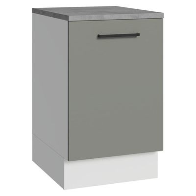 Balcão De Cozinha 50cm 1 Porta Branco/cinza Agata Madesa Branco/cinza