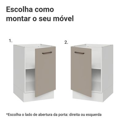 Balcão De Cozinha 50cm 1 Porta (sem Tampo) Bc Agata Madesa Branco/crema