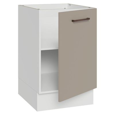 Balcão De Cozinha 50cm 1 Porta (sem Tampo) Bc Agata Madesa Branco/crema