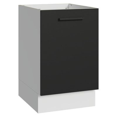 Balcão De Cozinha 50cm 1 Porta (sem Tampo) Bp Agata Madesa Branco/preto