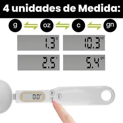 Colher Balança Digital 500g Com Display Lcd Para Medir Alimentos E Grãos Na Cozinha