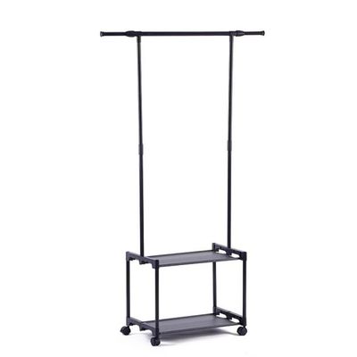 Cabideiro Arara De Roupa 2 Prateleiras Sapateira Organizador Varal Guarda Roupa Luxo