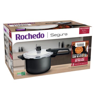 Panela de Pressão 4,5L Segura Fechamento Externo Grafite - Rochedo