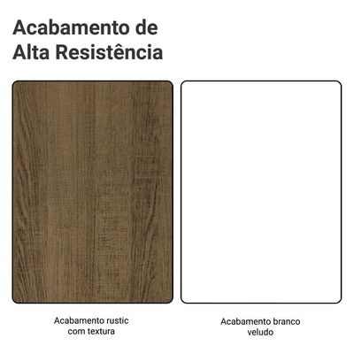 Porta-geladeira 83 Cm 1 Porta Basculante Rustic/branco Veludo Lux Madesa Rustic/branco Veludo