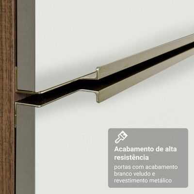Porta-geladeira 73 Cm 1 Porta Basculante Rustic/branco Veludo Lux Madesa Rustic/branco Veludo