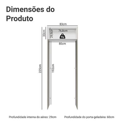 Porta-geladeira 83 Cm 1 Porta Basculante Crema-branco-crema Vik Madesa Branco-crema
