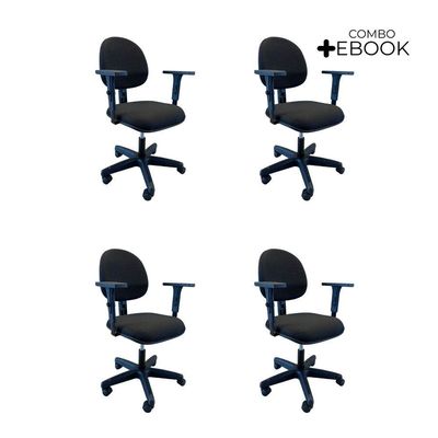 Kit 4 Cadeiras De Escritório Oficial Operativa
