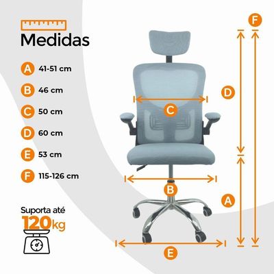 Cadeira De Escritório Diretor Oficial Vegas Com Apoio Azul Branco
