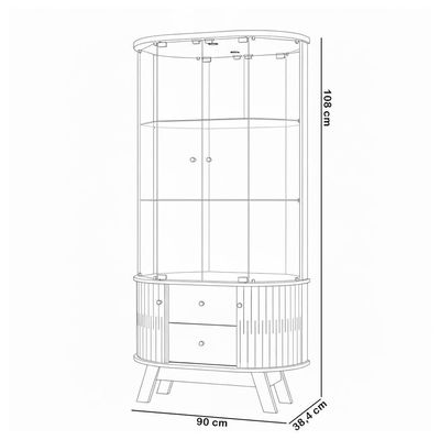 Kit Aparador Buffet Inara E Cristaleira Eça Orgânico M07 Cinamomo Off White - Lyam Decor