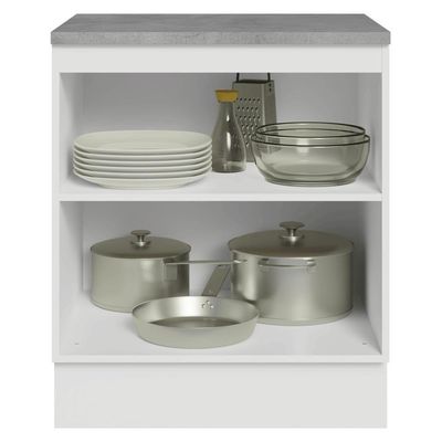 Balcão De Cozinha 70 Cm 2 Portas Branco-crema Vik Madesa Branco-crema