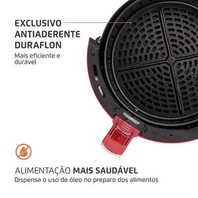 Fritadeira Sem Óleo Air Fryer 3,2L Mondial Vermelho e Inox 1500W  AF-34-R 220V