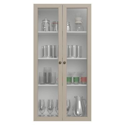 Módulo Cristaleira 70 Cm 2 Portas De Vidro Branco-crema Vik Madesa Branco-crema