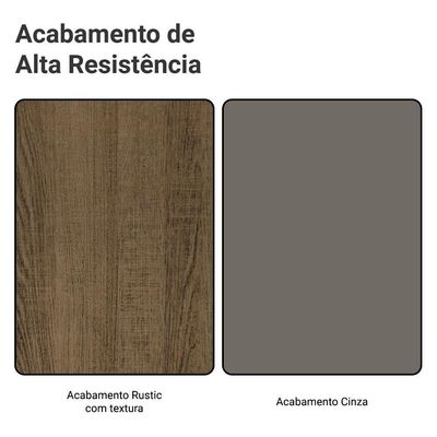 Armário Aéreo 70 Cm 2 Portas Vik Madesa Rustic/cinza