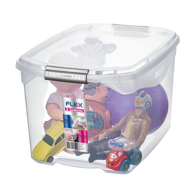 Caixa Organizadora Sanremo Flex em Plástico Cristal 29L