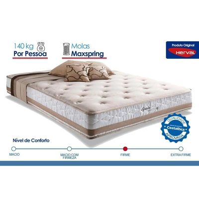 Cama Box Baú Queen + Colchão Molas Herval Spain