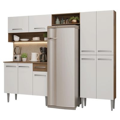 Armário De Cozinha Completa 229cm Rustic-branco Emilly Madesa 017