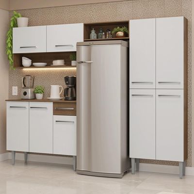 Armário De Cozinha Completa 229cm Rustic-branco Emilly Madesa 017