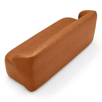 Kit 02 Poltronas Giratória E 01 Sofá Orgânico Leez 205cm 03 Lugares Couríssimo Caramelo Desk Design